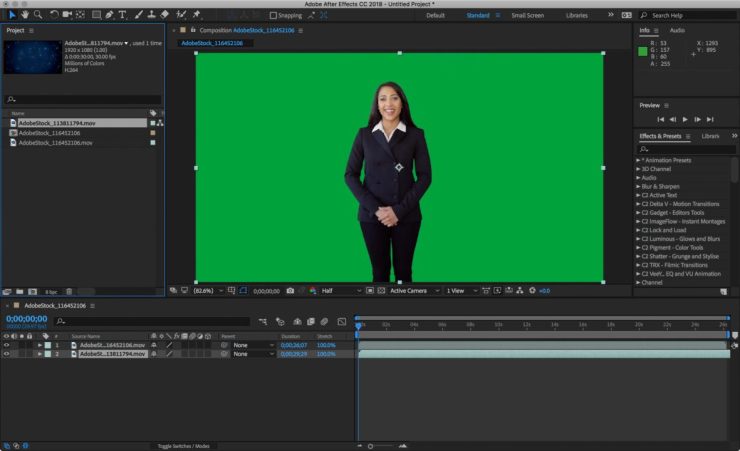 Remove green screen after effects
